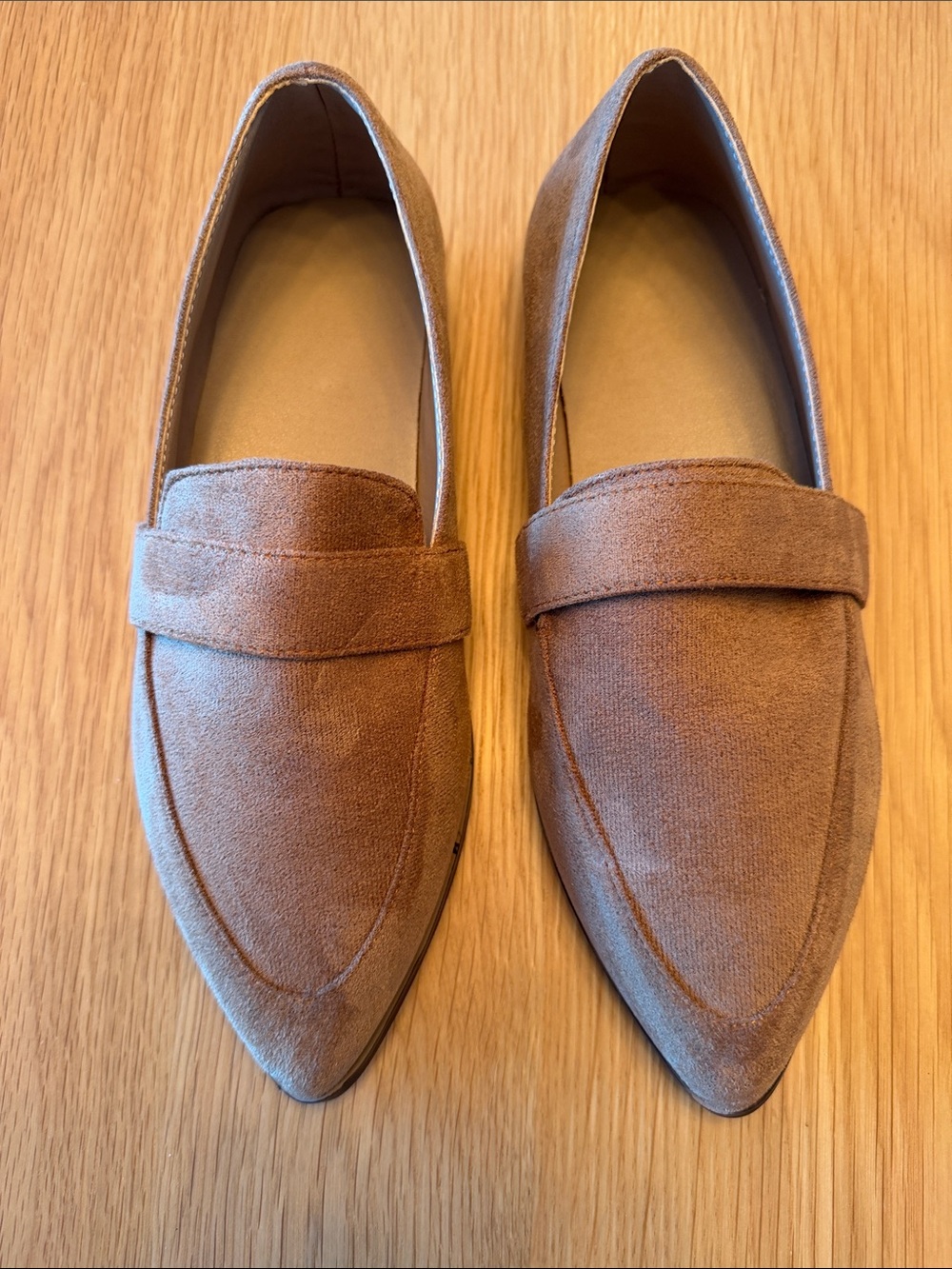 NWT - Women’s Camel Suede Pointed Loafers - Classic Slip-On